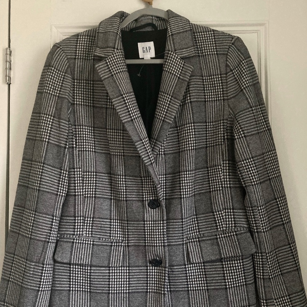 Gap Plaid Wool Blazer